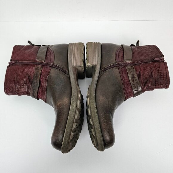 Rockport | Cobb Hill Collection Brunswick Cuff Red/Brown Leather Ankle Boot 9.5 - Picture 4 of 10